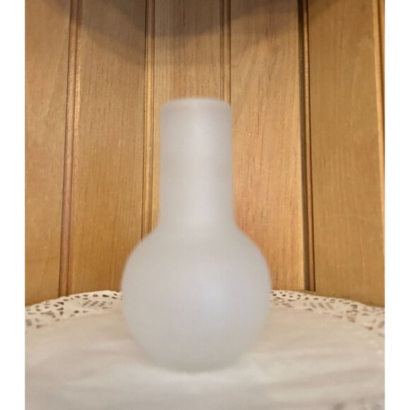 Vintage JL Art Glass Bud Vase Scandanavia Frosted Glass Miniature Bud Vase - Picture 1 of 4